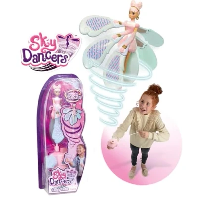 Imagen de Lansay Sky Dancers Candy Cutie Doll Fée Poupée Volante Magique pour Enfants dès 6 ANS Fee qui Envoie en l&#039;Air Avec Son Lanceur à Corde Fonctionne Sans Pile