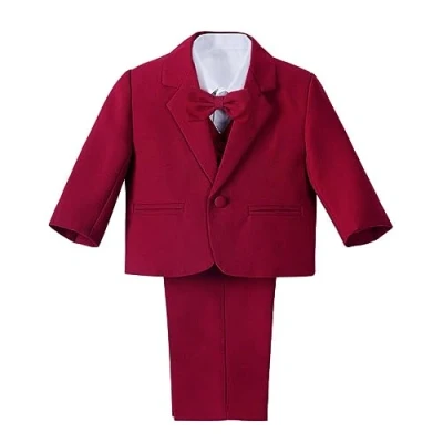 Imagen de Lito Angels Trajes para Bebe niño de Vestir Elegante Rojo Burdeos, Conjunto 5 Piezas Traje Formal Boda, Bautizo, Fiesta, Ceremonia, Tamaño 18 a 24 Meses (Número Etiqueta 02) 057