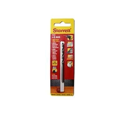 Imagen de Starrett Brocas de punta dividida HSS acero alta velocidad 4 x 75 mm KBAR040 Para acero, hierro fundido, madera, materiales blandos