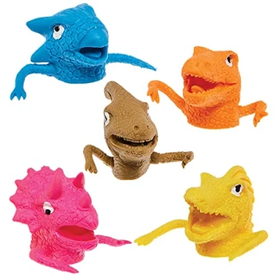 Imagen de Baker Ross FX671 Títeres de dinosaurio Pack 10, Rellenos para bolsas fiesta infantiles