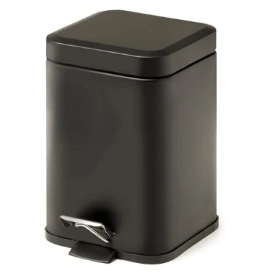 Imagen de Gedy Argenta Cesta de baño cuadrada acero inoxidable, acabado negro, capacidad 3 litros, dimensiones 16, 5 x 21,5 25 cm y peso 0,76 kg