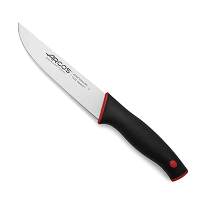 Imagen de Arcos Cuchillo cocina Acero Inoxidable Nitrum y Hoja 150 mm. utilidad profesional. Mango ergonómico polioximetileno POM. Serie Duo. Color negro rojo.