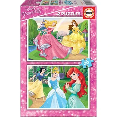 Imagen de Educa Disney Princesas 2 Puzzles x 20 Piezas, Multicolor (16846)