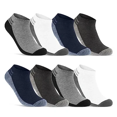 Imagen de sockenkauf24 8 12 20 Pares Calcetines Cortos Hombre Tobilleros Algodón Multicolor 16737 (8 39 42)