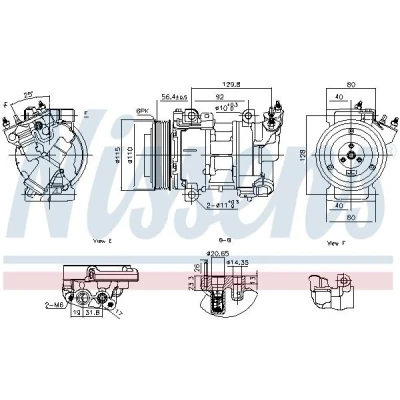 Imagen de NISSENS 891016 Compresor de Aire Acondicionado 5SEL12 12 PAG 46 YF R 134 a CITROËN: C4 II Hatchback, Berlingo II, DS4 PEUGEOT: 5008 I