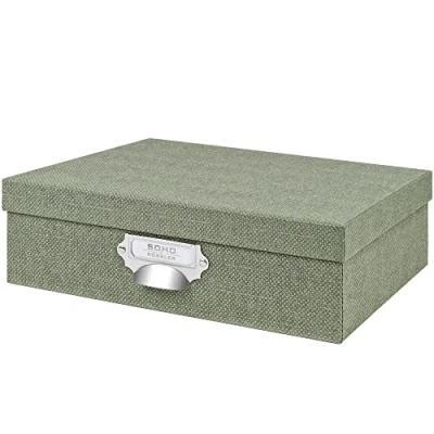 Imagen de Rössler Papier 1343452670 S.O.H.O. Caja de almacenamiento con asa y etiqueta inscribible, Special Line Sage, 337 x 105 255 mm, 1 pieza