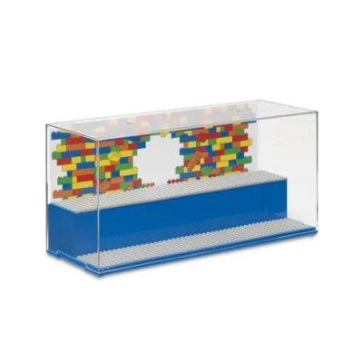 Imagen de LEGO Play &amp; Display Case con Placas Base Grises: solución de Almacenamiento y exhibición Segura sin Polvo para Juegos Minifiguras, Caja, decoración del hogar, Azul