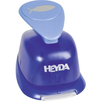 Imagen de HEYDA 203687528 Perforadora decorativa (tamaño grande, aprox. 2,5 cm), diseño de peces, color plateado