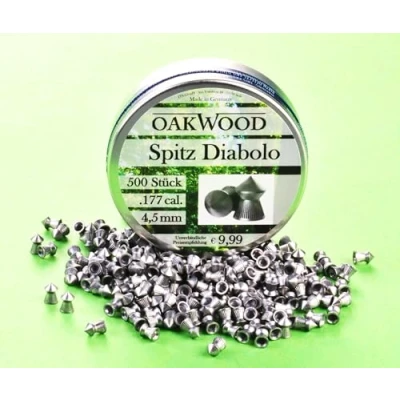 Imagen de 500 balas Oakwood Diábolos de aire comprimido bolas 4,5 mm Fabricado en Alemania Gastos Envío libre. para todos los zombi Calibre: Diabolo Adecuado