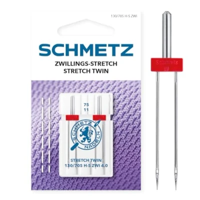 Imagen de SCHMETZ Aguja para máquinas de coser 2 Agujas Gemela Stretch 4,0/75 130/705 H S ZWI NE 4,0 Indicada todas las domésticas que cuenten con función zigzag