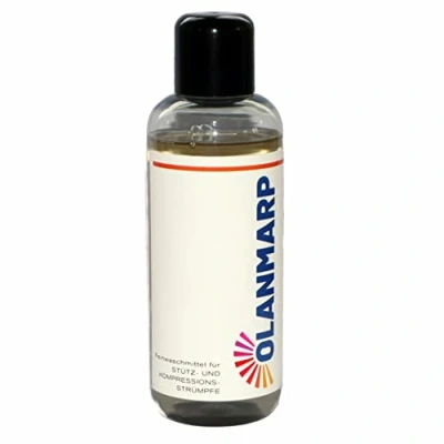 Imagen de Olanmarp detergente suave concentrado líquido para medias de apoyo y compresión lavar a mano + máquina (240 ml, sin red lavado)