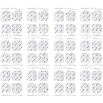 Imagen de Set de 48 electrodos cuadrados axion Compatibles con electroestimulador TENS y EMS conexión clavija 2 mm Parches autoadhesivos reutilizables