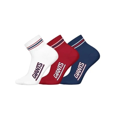 Imagen de NFL Calcetines deportivos unisex Ny Giants 3pk Quarter Socks (3 unidades)
