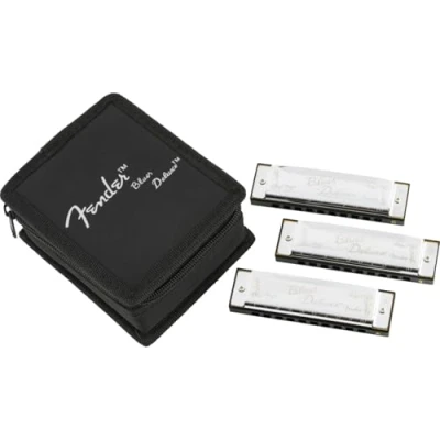 Imagen de Fender Blues Deluxe Armónica de lujo, paquete 3 con funda (llaves C, G, A)