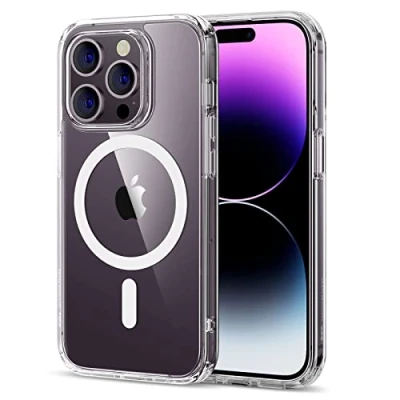 Imagen de ESR Funda para iPhone 14 Pro MAX, Compatible con MagSafe, Classic Híbrida Magnética Carcasa HaloLock, Protección Grado Militar, a Prueba de Golpes, Resistente Arañazos, Transparente