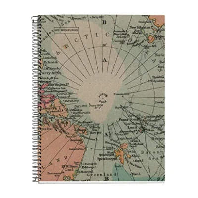 Imagen de Miquelrius Cuaderno A4, Rayado horizontal 7 mm, Papel reciclado de 80 g/m², Hojas un color, reciclado, Espiral, rayado, Eco Mapas
