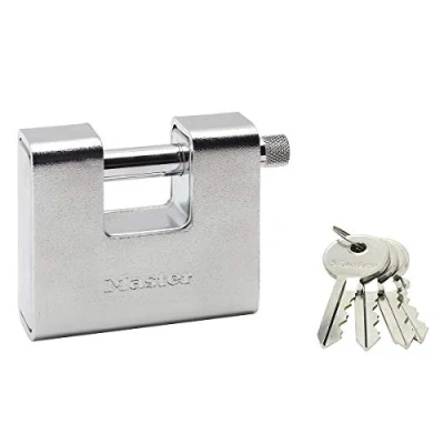 Imagen de Master Lock 680EURD Candado Rectangular de Zinc a Llaves, Gris, 8 x 9,5 2,9 cm