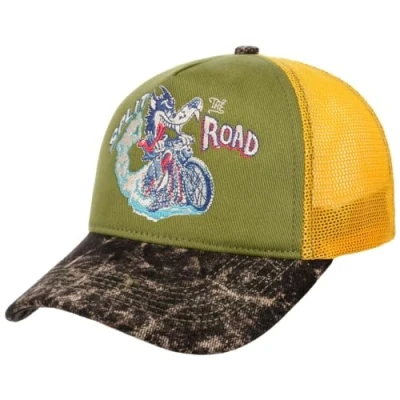 Imagen de King Kerosin Split The Road Vintage Trucker Unisex Gorra Verde Negro 100% algodón