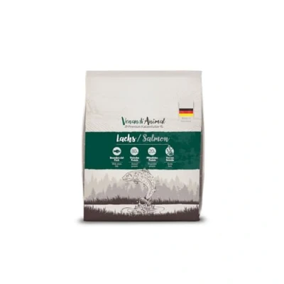 Imagen de VenandiAnimal comida de calidad para gatos salmón, con pescado fresco, seca, sin cereales, 1 paquete (1 x 300 g)
