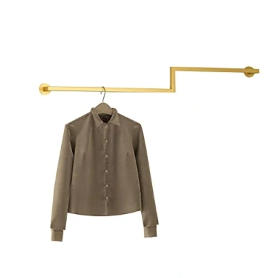 Imagen de ZCFLWR Perchero Dorado montado en la Pared, Estante Moderno para Tienda de Ropa, Multiusos Metal con Barra Colgante, Ropa