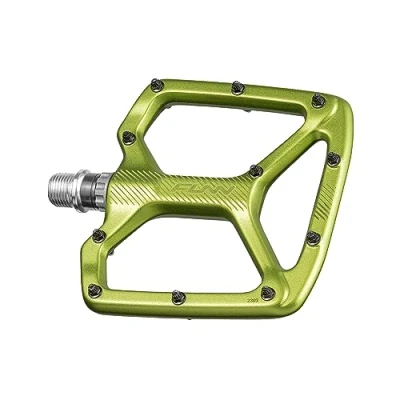 Imagen de Funn Python Pedales Planos de Bicicleta Plataforma Ancha para BMX/MTB Montaña, Eje CrMo 9/16 Pulgadas (Verde)