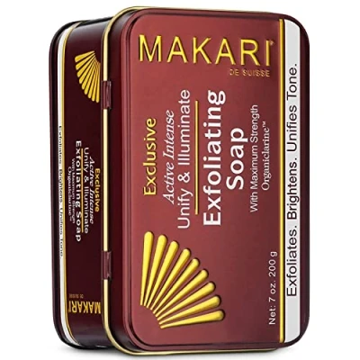 Imagen de Jabón Exfoliante y Aclarante para la Piel de 7oz Línea Makari Exclusive con Organiclarina™ Tratamiento Activo Avanzado Blanqueamiento Intenso