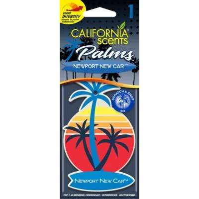 Imagen de California Car Scents Ambientador de Coche con Fragancia, Olor y Esencias New Car, Aroma a Nuevo (Ambientador Papel Forma Palmera 1UD)