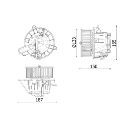 Imagen de Ventilador de habitáculo MAHLE ORIGINAL AB 332 000P
