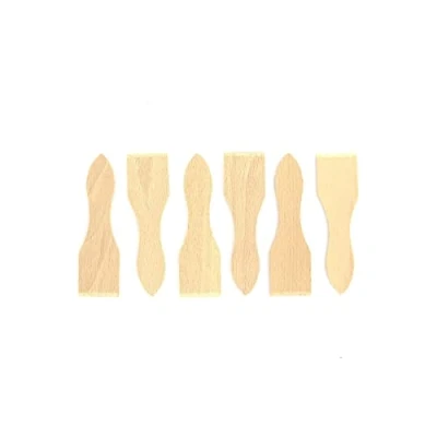 Imagen de Fackelmann 8641550 Juego de 6 espátulas madera para escobilla cocina (12,8 x 3,7 cm)