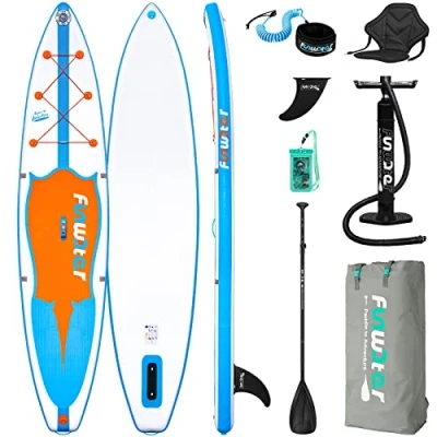 Imagen de FunWater Tabla de Surf Remo Hinchable para Surf, Accesorios Remo, Ajustable, Bomba, Mochila Viaje isup, Bolsa Impermeable