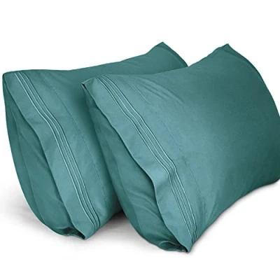 Imagen de Lirex 2 Pack Fundas de Almohada 1800 Hilos, Microfibra Suave Cepillada, Transpirables sin Arrugas y Lavables a Máquina (50x70 cm, Verde)
