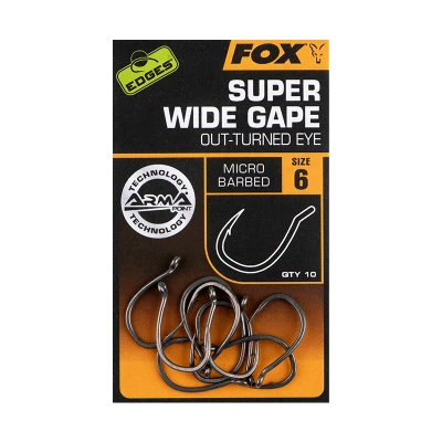 Imagen de Fox Edges Armapoint Super Wide Gape Outturned Eye Anzuelo para Carpa #6 (10 piezas) Anzuelos carpfishing