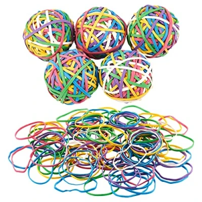 Imagen de NBEADS Goma elástica, 4 Rollos / 800Pcs Bolas elásticas de Planas Colores para Hairband DIY Crafts Proyecto y organización Arte