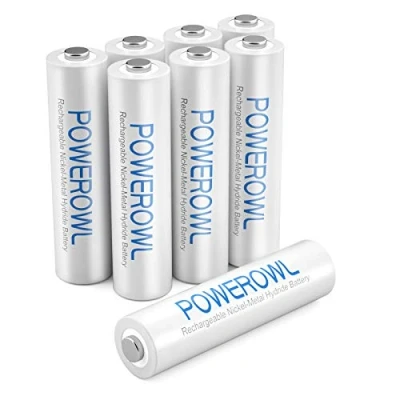 Imagen de POWEROWL Pilas Recargables AAA Precarga 1000mAh Alta Capacidad 1.2V Ni MH Recargable Baja Autodescarga (8 Piezas, Aproximadamente 1200 Veces)