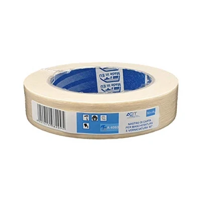 Imagen de ACIT cinta de carrocero para pintar y enmascarar, papel pintar, masking tape, fina, trabojos pintura (25 mm)
