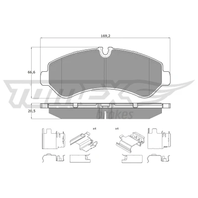 Imagen de TOMEX brakes TX 19 52 Juego de pastillas freno Eje trasero preparado para indicador desgaste con accesorios
