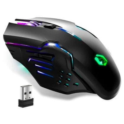 Imagen de EMPIRE GAMING RF903 Ratón inalámbrico para Gamers 2,4 GHz Recargable Retroiluminación LED RGB Ergonómico 4800 dpi 500 Hz PS4, PS5, Xbox One/Series, PC y Mac Negro