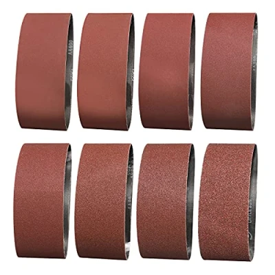 Imagen de Sruhrak Bandas de Lija 100 x 610 mm 1 Cada Uno Granos 40/60 &amp; 2 80/120/180/240/320/400 Lijado Correas Para Lijadora Banda (14 UNIDADES)