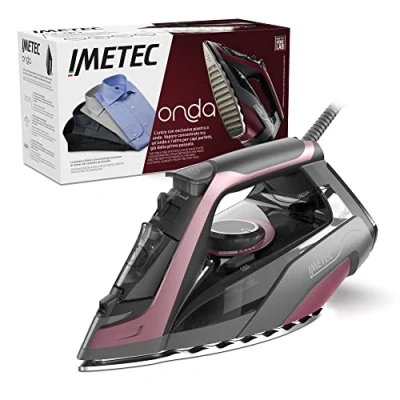 Imagen de Imetec Onda F2, Plancha de Vapor con Suela Exclusiva a Ondas Patentada, 2400 W, Golpe 200 g, Depósito 300 ml, Triple Protección Antical