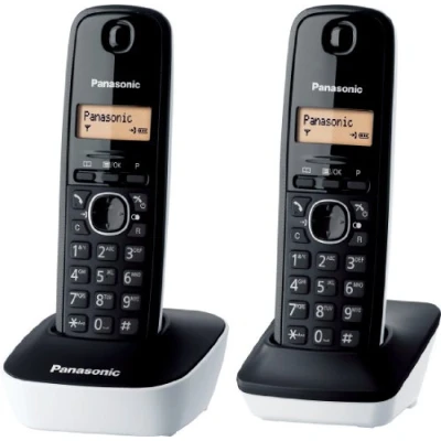 Imagen de Panasonic KX TG1612FRW 2 teléfonos fijos inalámbricos DECT, Color Blanco/Negro (Importado) [versión importada]