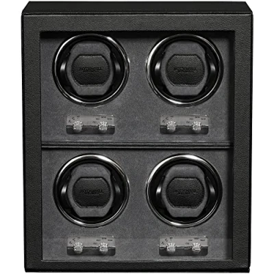 Imagen de ROTHWELL 4 bobinadores de relojes automáticos con motor silencioso múltiples velocidades y ajustes rotación (negro/gris)