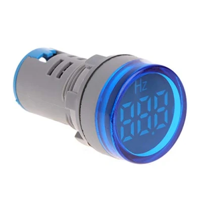 Imagen de Rtengtunn Pantalla LED de 22 mm Medidor frecuencia CA Electricidad Indicador hercios Hz Luz piloto Azul