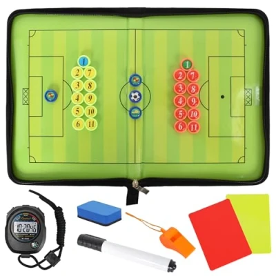 Imagen de Pizarra Tactica Futbol, Futbol Entrenador Plegable, Magnetica Carpeta Táctica de Entrenamiento Coachboard, para Análisis Juegos, 28 x 42 cm