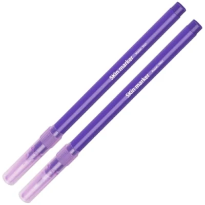 Imagen de TOSSPER 2 Unids Marcador De Piel Pluma Punta Quirúrgica Marcadores Tatuaje Profesional con Regla Posicionamiento Cuerpo Arte (0,5 Mm 1 Mm)