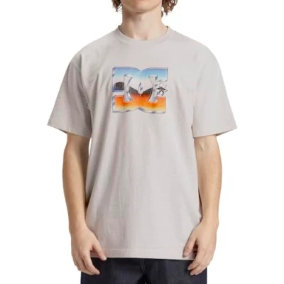 Imagen de DC Shoes Chrome STAR HSS Camiseta estampada, Hombre, Talla: XS, Scvw snow heather