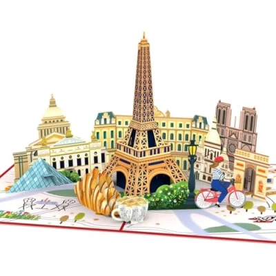 Imagen de papercrush® tarjeta desplegable de París vale o regalo dinero para viajes en Francia, 3D viaje urbano 2 cumpleaños fin semana como