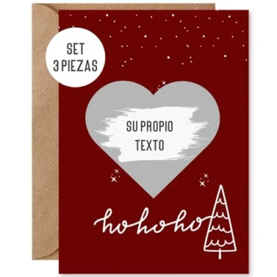 Imagen de Things of Happiness 3 tarjetas de rascar para y escribir tú mismo, juego + sobre papel natural, tarjeta felicitación Navidad, regalo novio, mujer, hombre