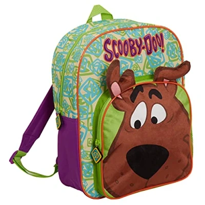 Imagen de Scooby Doo Mochila grande para niños, escolar de viaje con soporte bebidas, Green, Talla única,