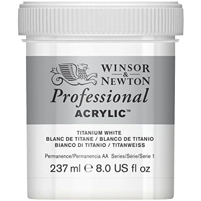 Imagen de Winsor &amp; Newton Professional Pintura acrílica tarro 237 ml, color blanco de titanio