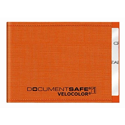 Imagen de VELOFLEX 3271330 funda para tarjetas Document Safe, de crédito, protección RFID/NFC, bloqueador RFID, 90 x 63 mm naranja, 1 unidad